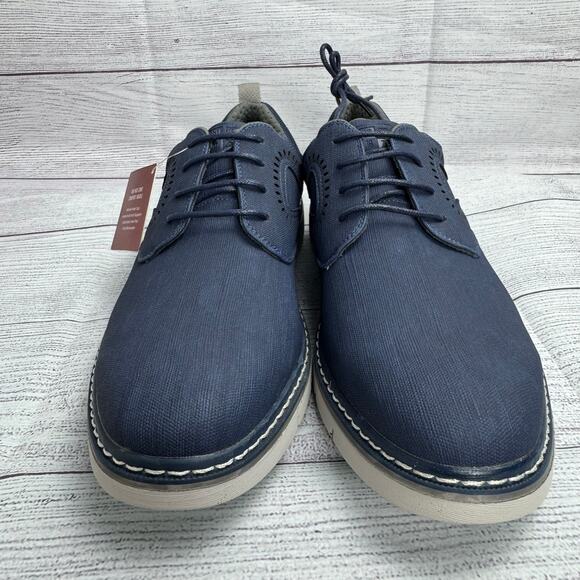 Stacy Adams Stride Navy/Marine Plain Toe Lace Up Sneaker Oxford Size 7.5M - Picture 11 of 15